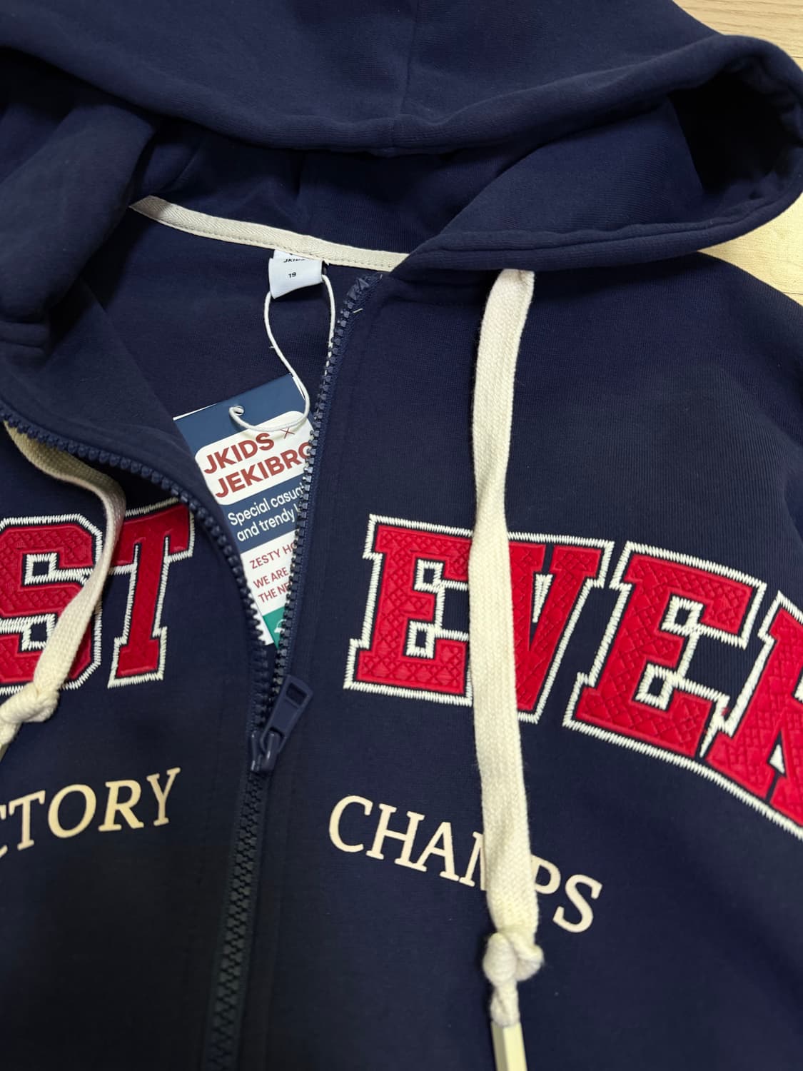 네이비 컬리지 후드집업 상품이미지3