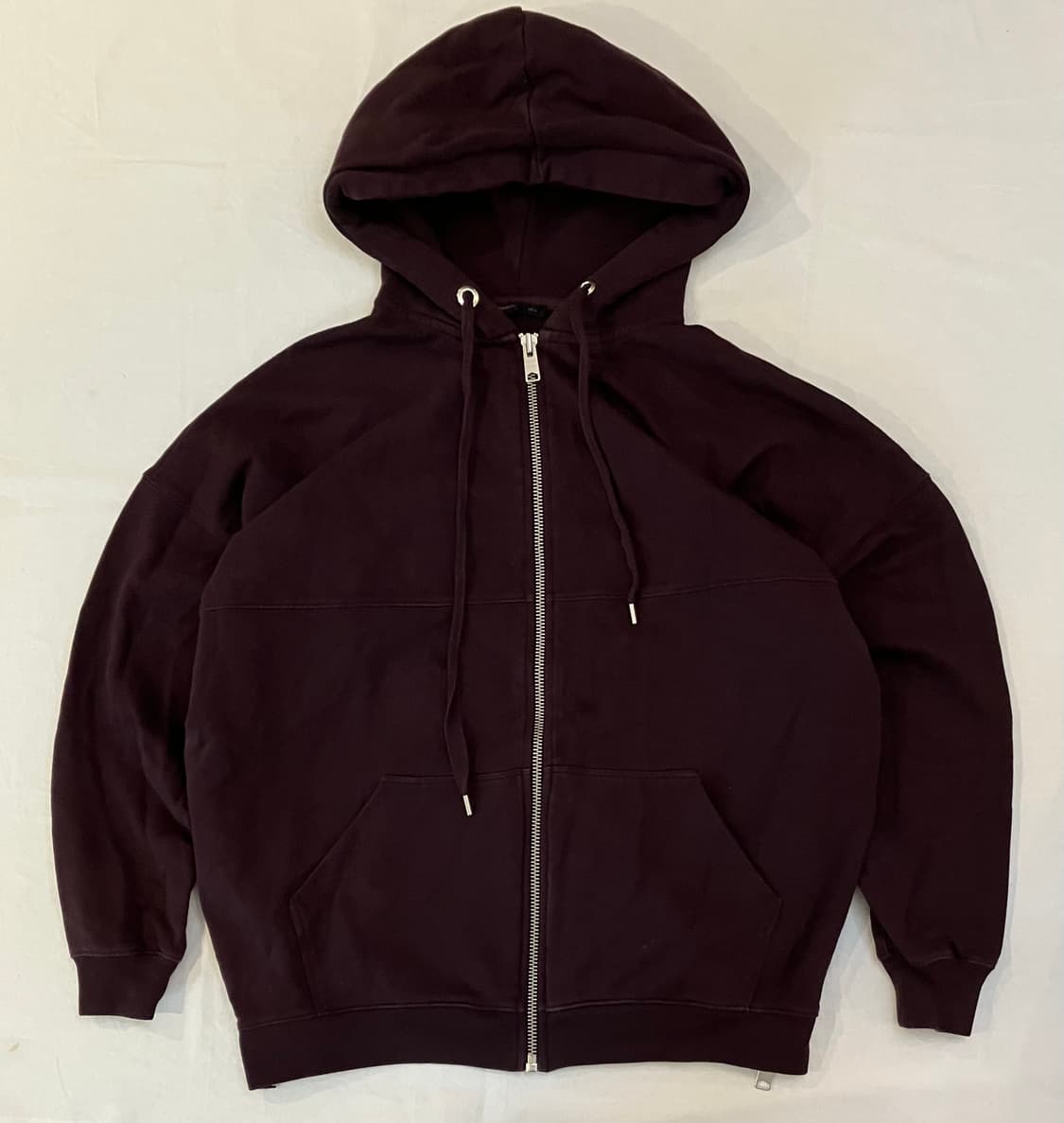 올세인츠 멀티지퍼 디테일 버건디 후드집업 상품이미지1
