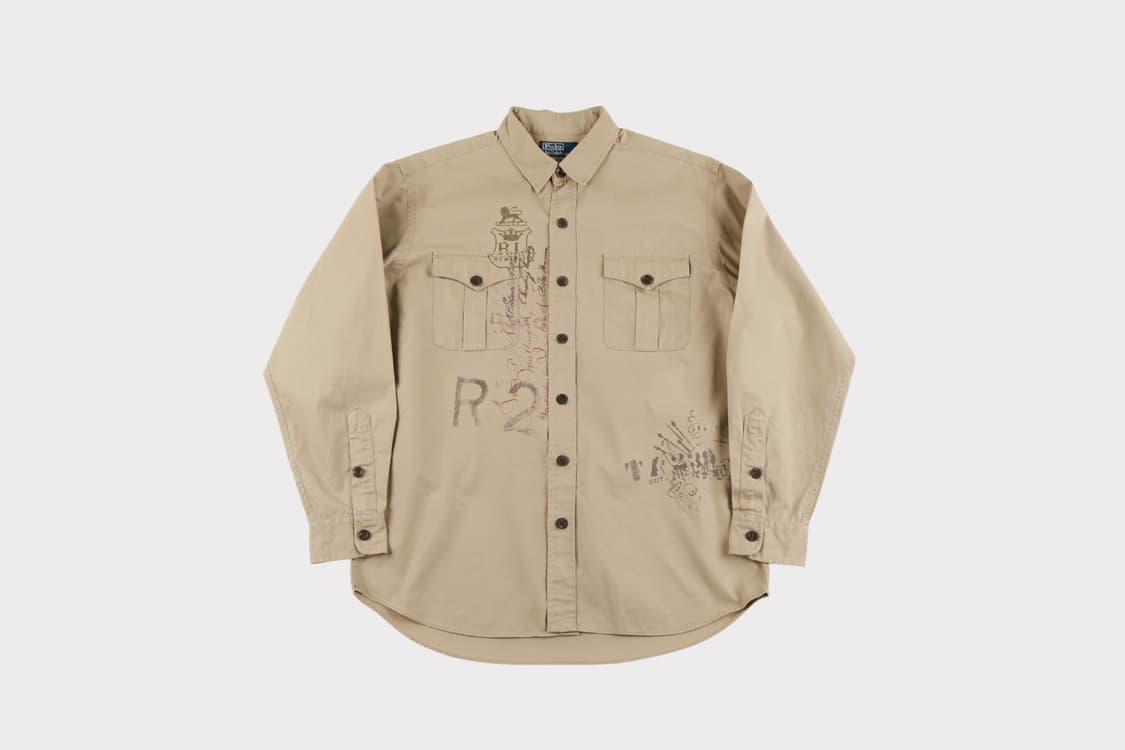 [L] 90's 폴로 랄프로렌 더블 포켓 밀리터리 셔츠 상품이미지1