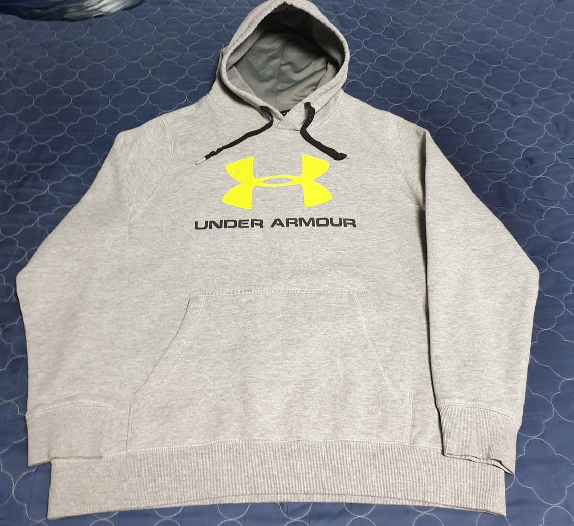 언더아머 UA 라이벌 피티드 그래픽 플리스 후드티 그레이 (XL) 상품이미지1