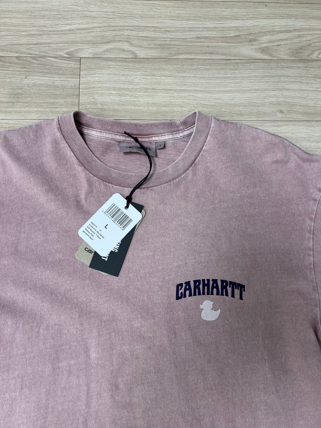 칼하트 WIP/ Duckin T-shirt Glassy Pink / L 상품이미지5