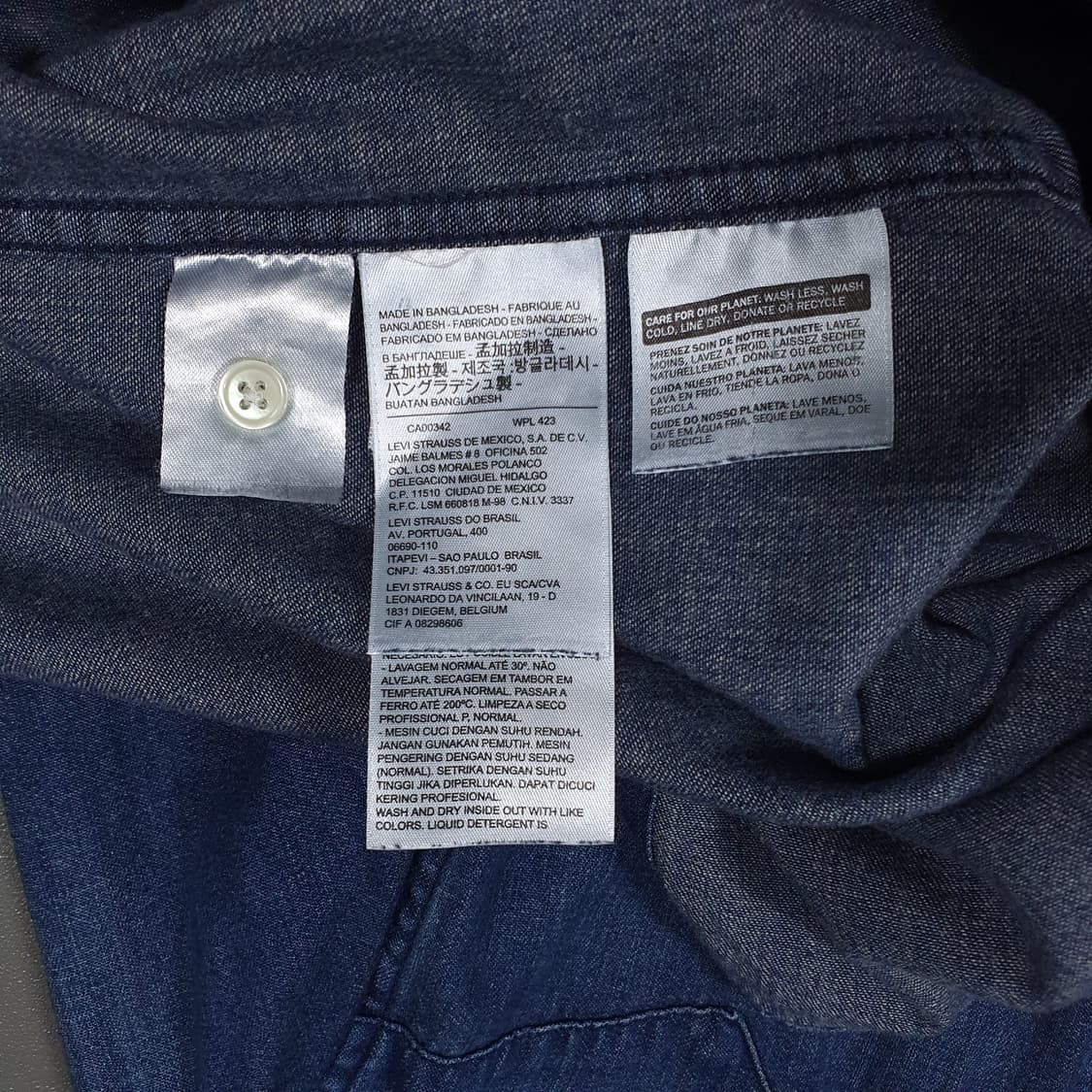 M) 리바이스 신형 클래식 웨스턴 포켓 버튼 스탠다드 청셔츠 중청 상품이미지7