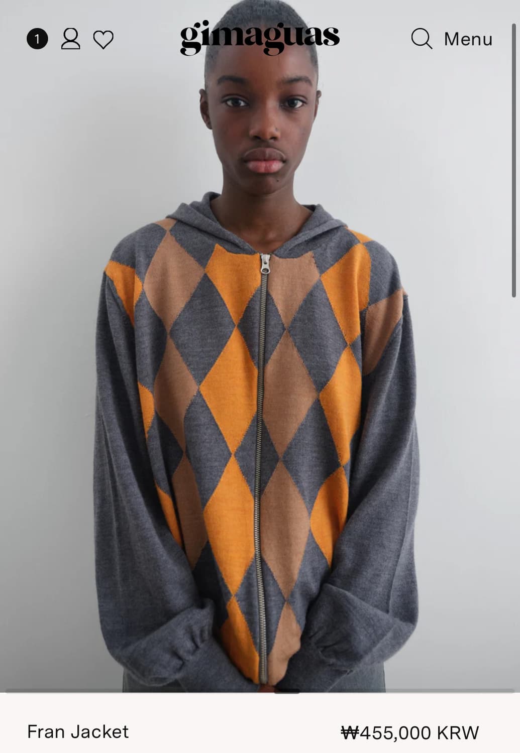 [S,M,L]기마구아스 Fran 아가일 후드집업 상품이미지9