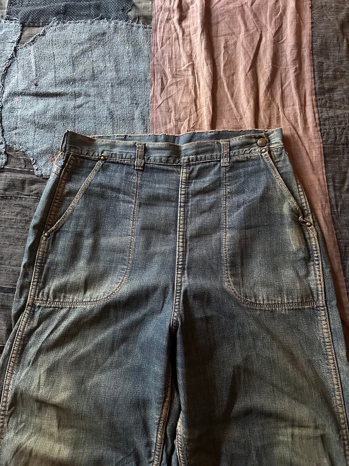 1950s Vintage Side Zip Denim Work Pants 상품이미지3