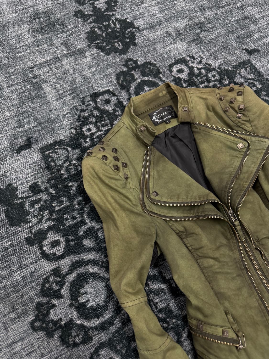 Shalang poisonous green stud rider jacke 상품이미지3