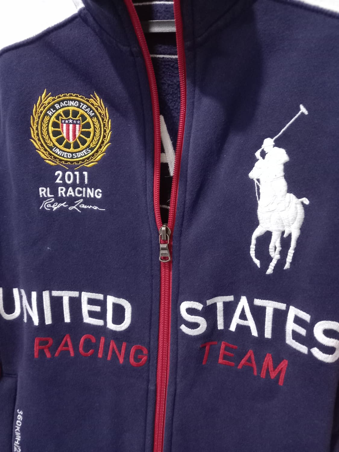 폴로 POLO 빅포니 USA 성조기 레이싱 집업 자켓 90/S 상품이미지3