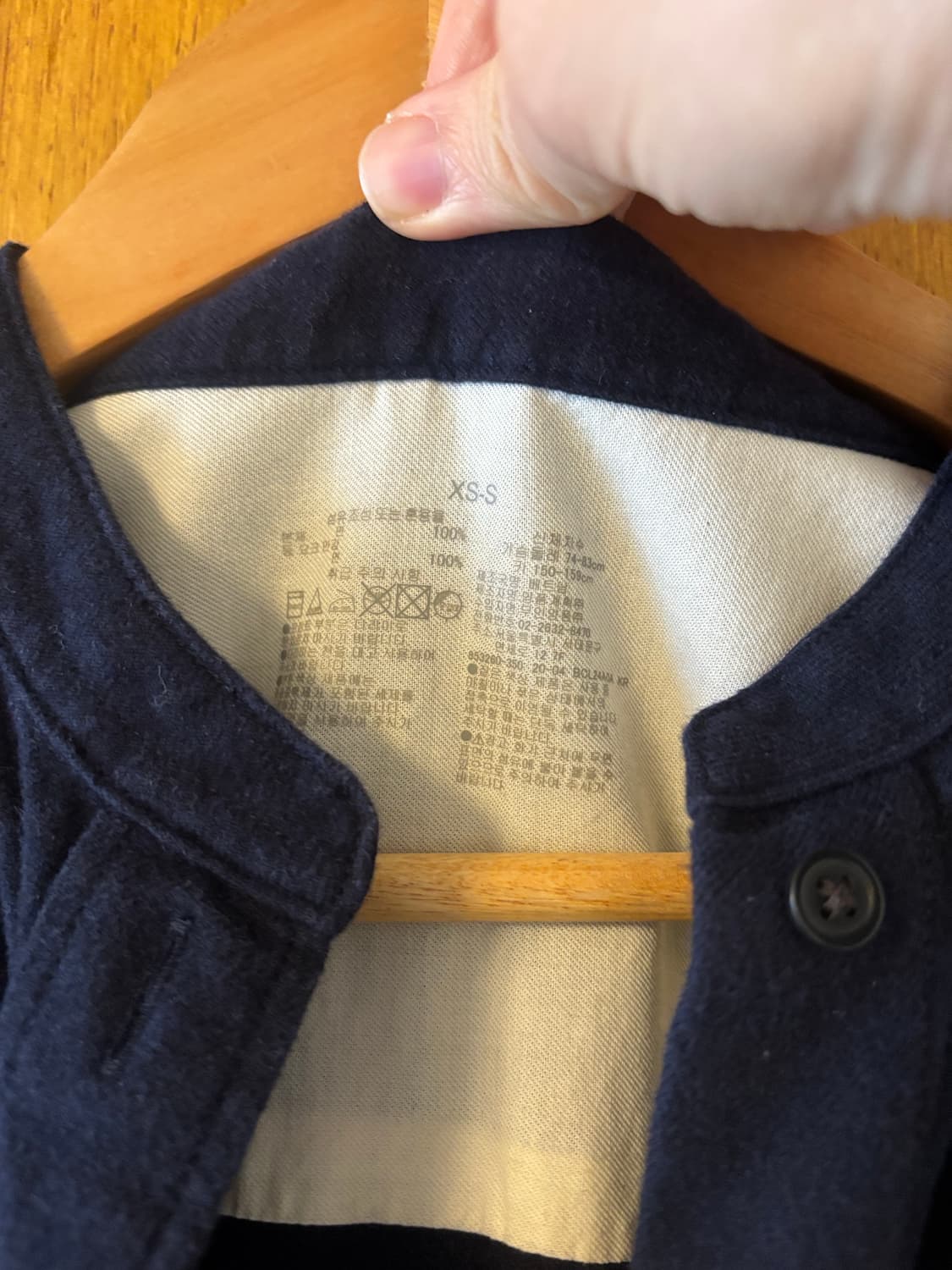 무인양품 셔츠형 롱 원피스 XS-S 네이비 상품이미지3