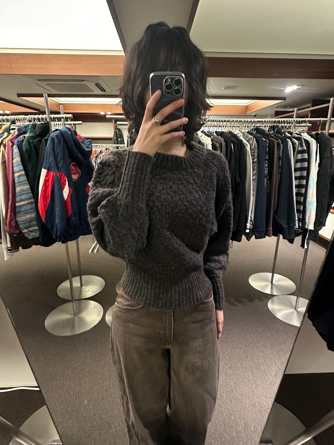 OS)SO 빈티지 여성 크롭 울 스웨터 상품이미지1