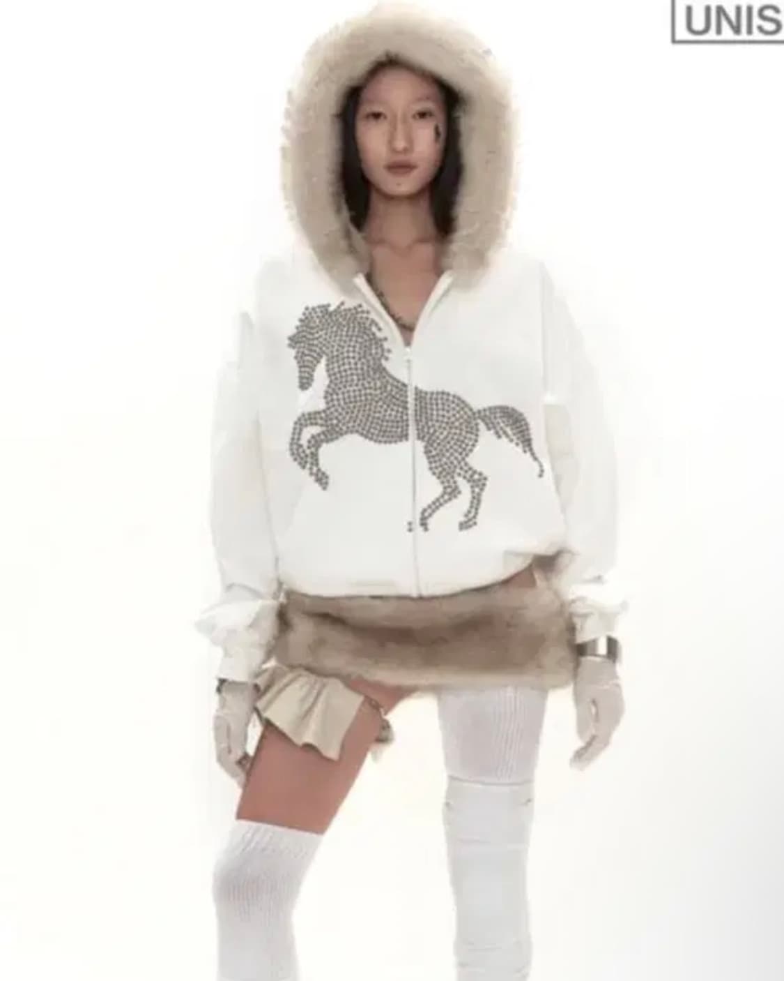 604service 퍼 후드집업 상품이미지1