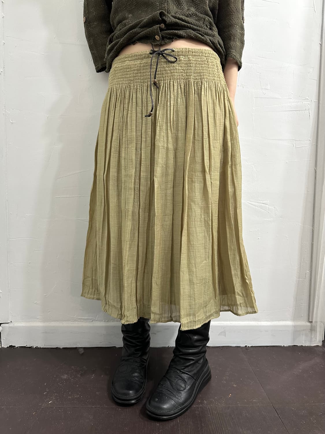 natural flare banding skirt 상품이미지2