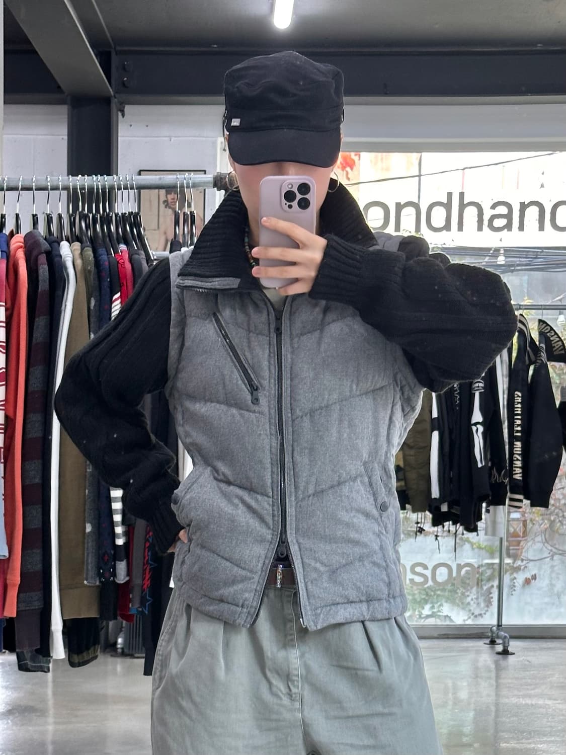 재팬빈티지 하이넥 니트패딩 레이어드 투웨이점퍼 상품이미지1