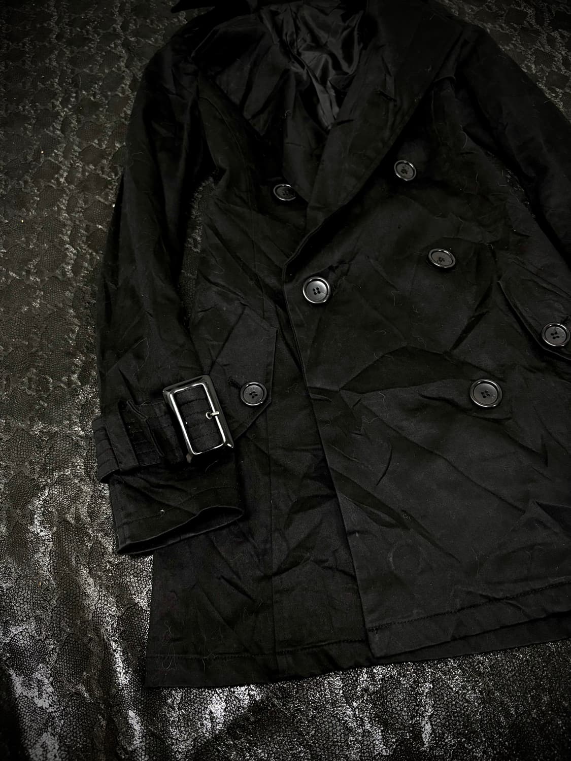“EGOIST” Y2K Chic Mood Black Long Coat B 상품이미지2