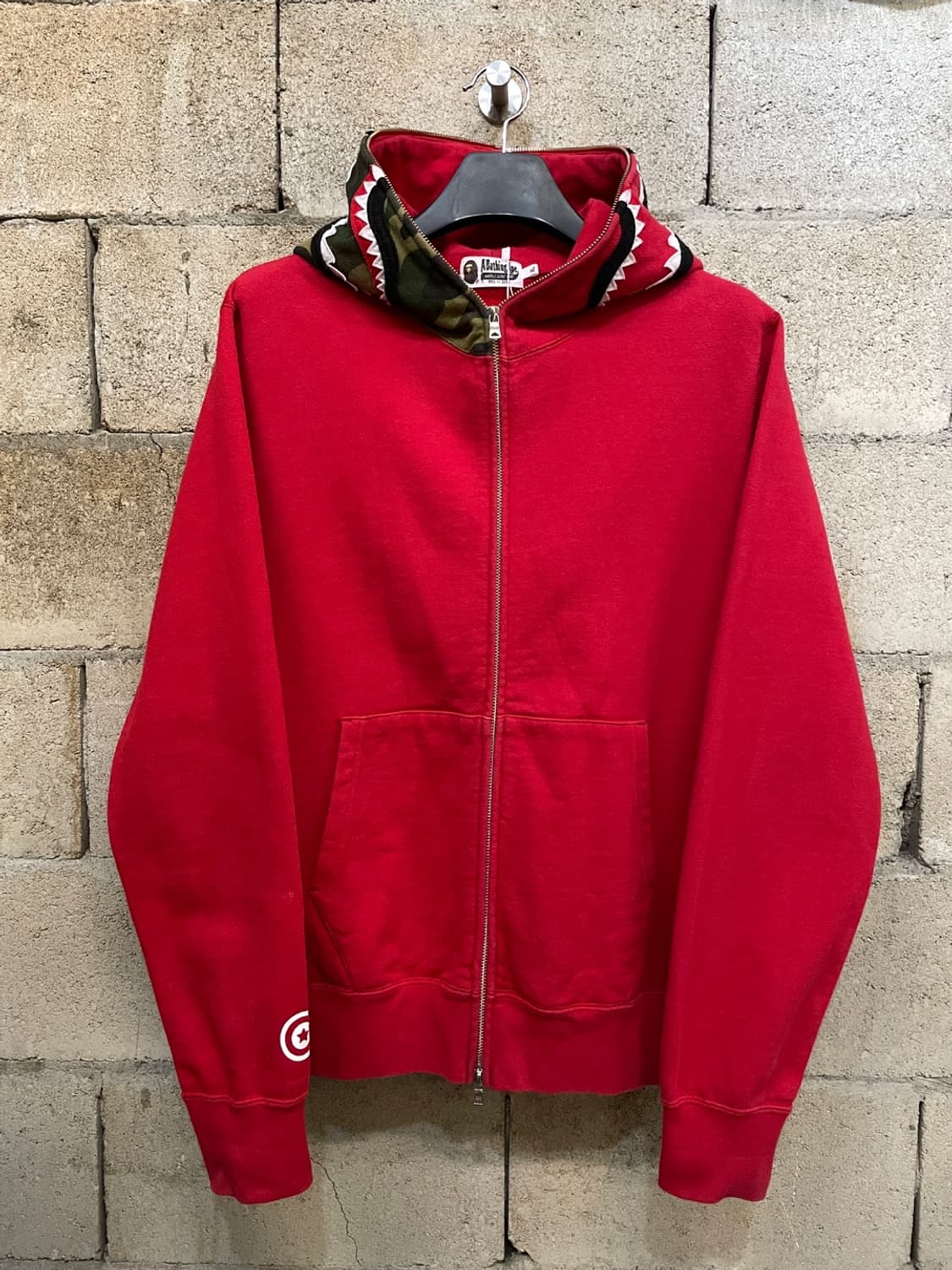 베이프 레드 카모 샤크 풀 집업 후디 상품이미지3