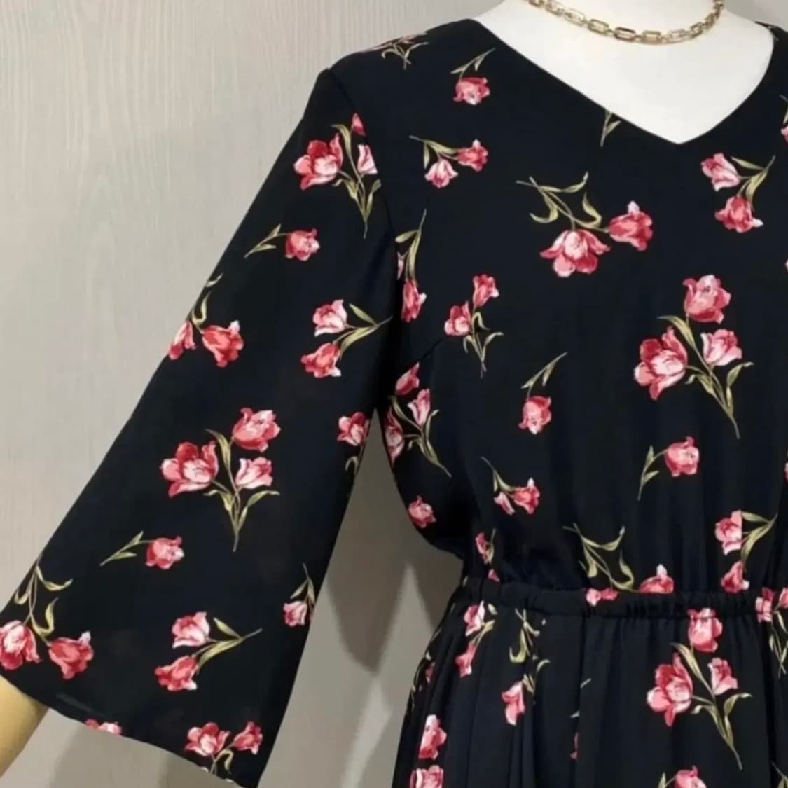 [COLZA] 55-66 | 플라워 롱 쉬폰 원피스 상품이미지2