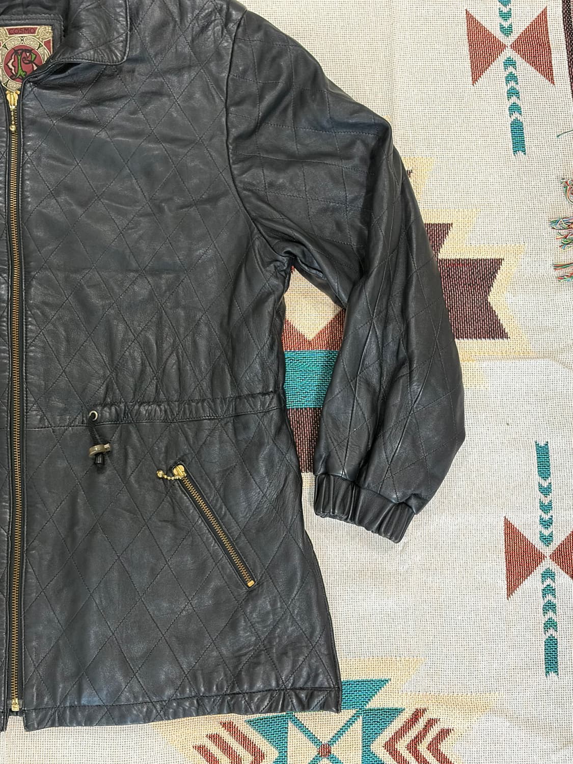 90s 코스모 펠레 올드 레더 카코트 상품이미지2