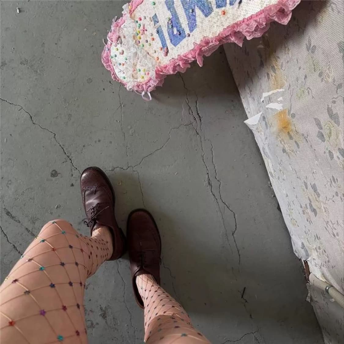 컬러 별 큐빅 망사 스타킹 상품이미지2