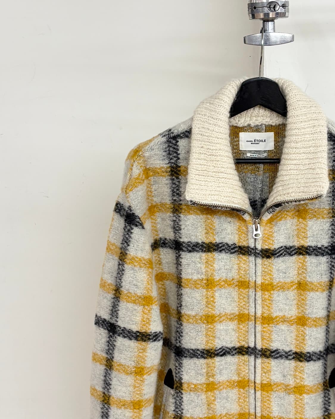 이자벨 마랑 베이지 체크 투웨이 집 울 자켓 상품이미지3