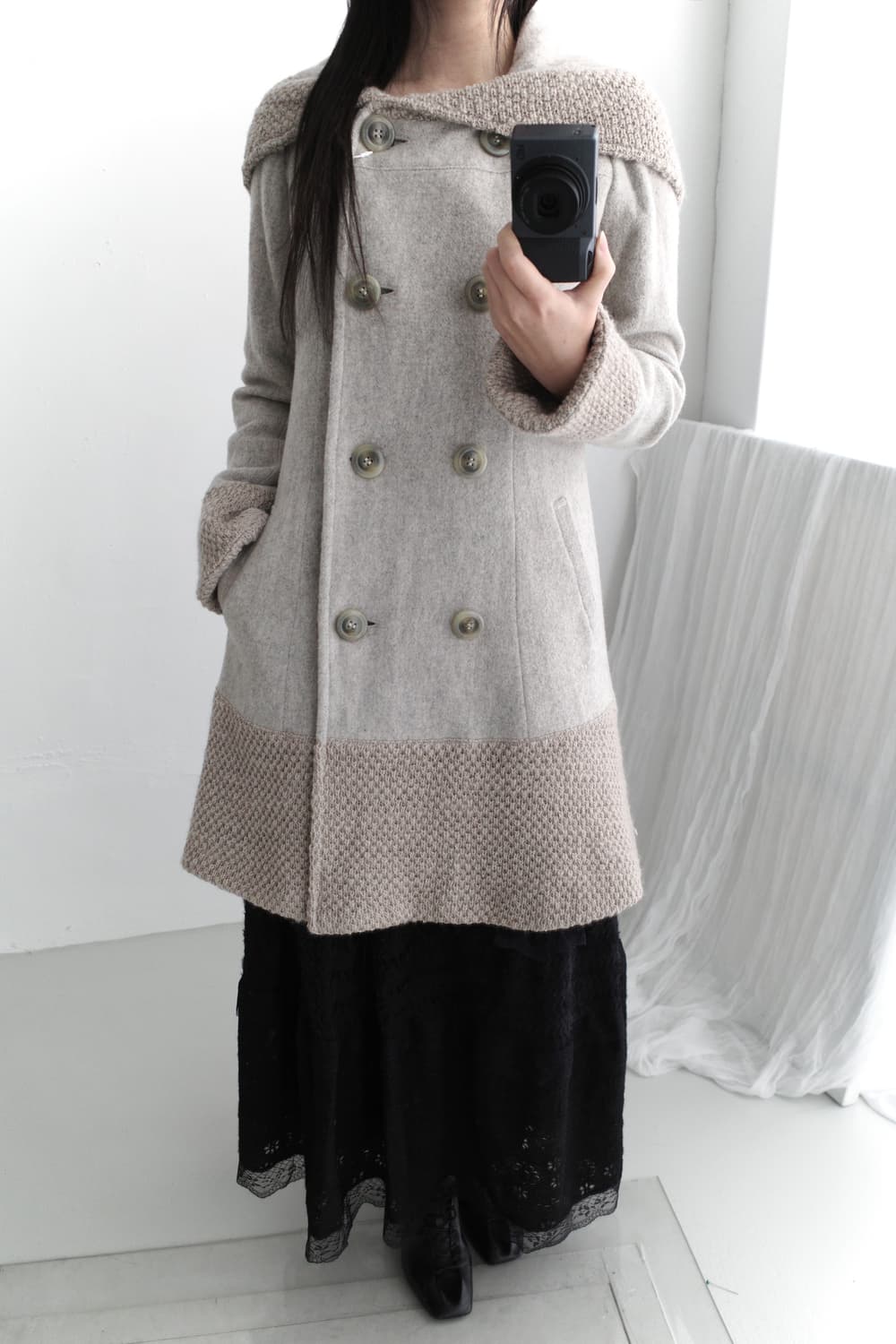 knit collar coat 상품이미지5