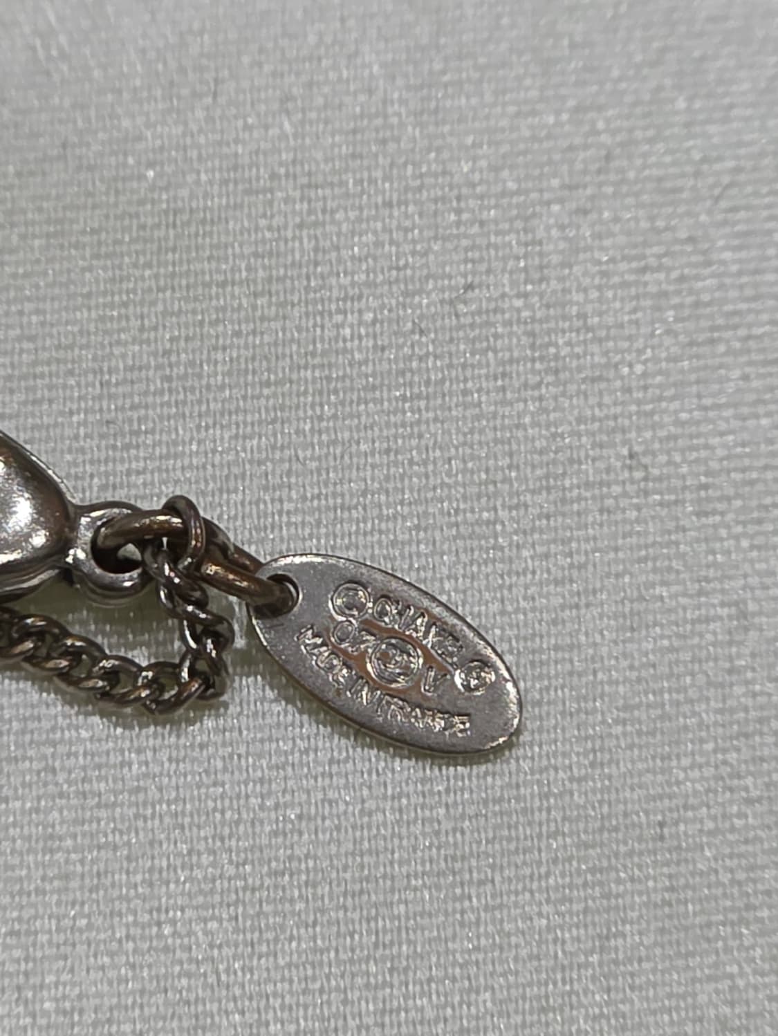 샤넬 제니목걸이 에폭시 cc로고 양면 펜던트 넥크리스 아이보리x실버 상품이미지6