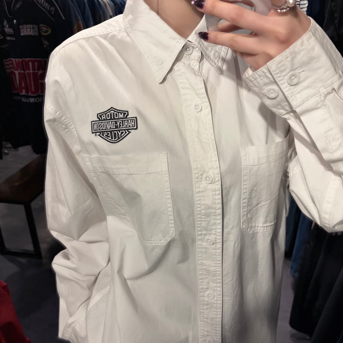 [IM] Harley-Davidson 할리데이비슨 투포켓 셔츠 화이트 상품이미지7