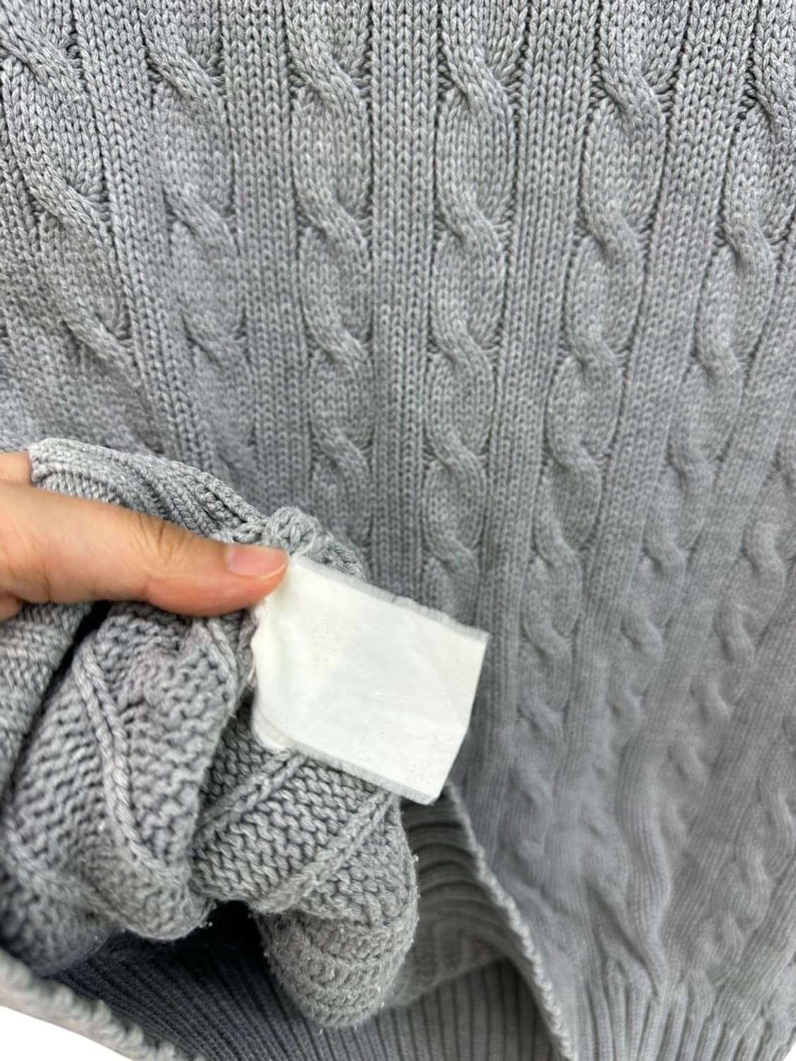 폴로 꽈배기 니트조끼 그레이 (L)  상품이미지6