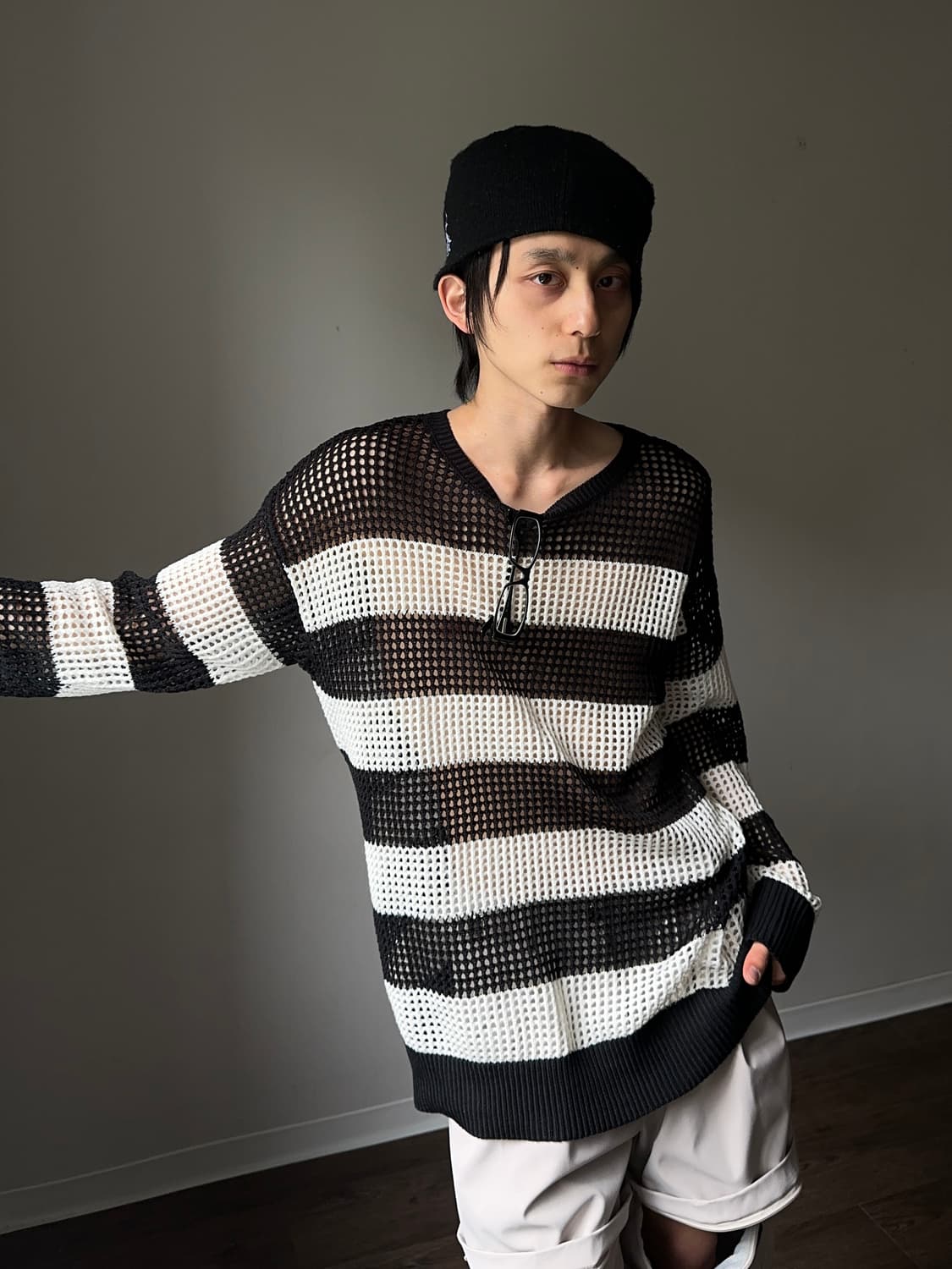 Chip Clip 피쉬네트 스트라이프 니트 상품이미지1