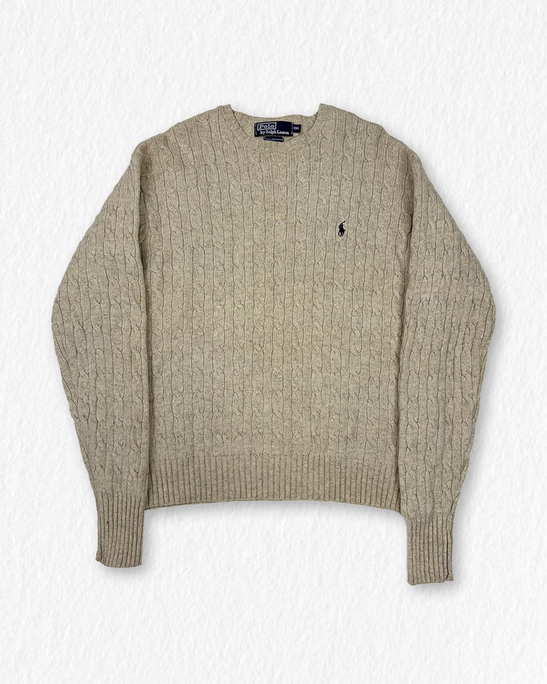 폴로 램스울 케이블 니트 베이지 상품이미지1