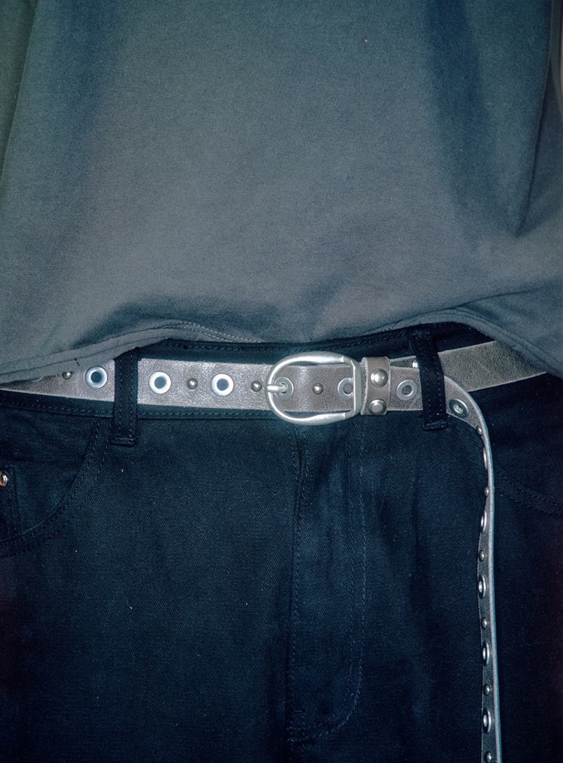 베이컨트 아카이브 LNKIN SKNNY EYELET BELT BLACK 상품이미지3