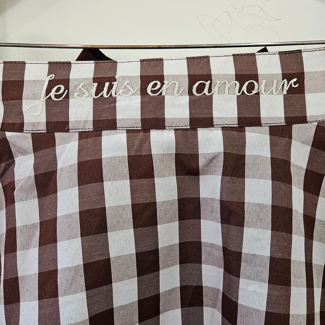 브라운 체크 스커트 상품이미지2