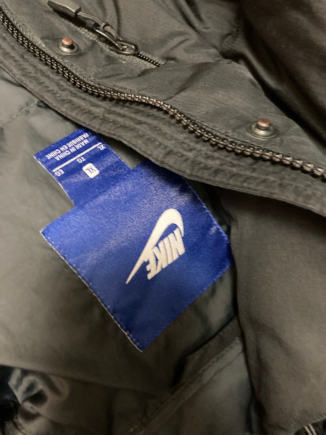 나이키 더블지퍼 덕다운 롱패딩 블랙 105 상품이미지5