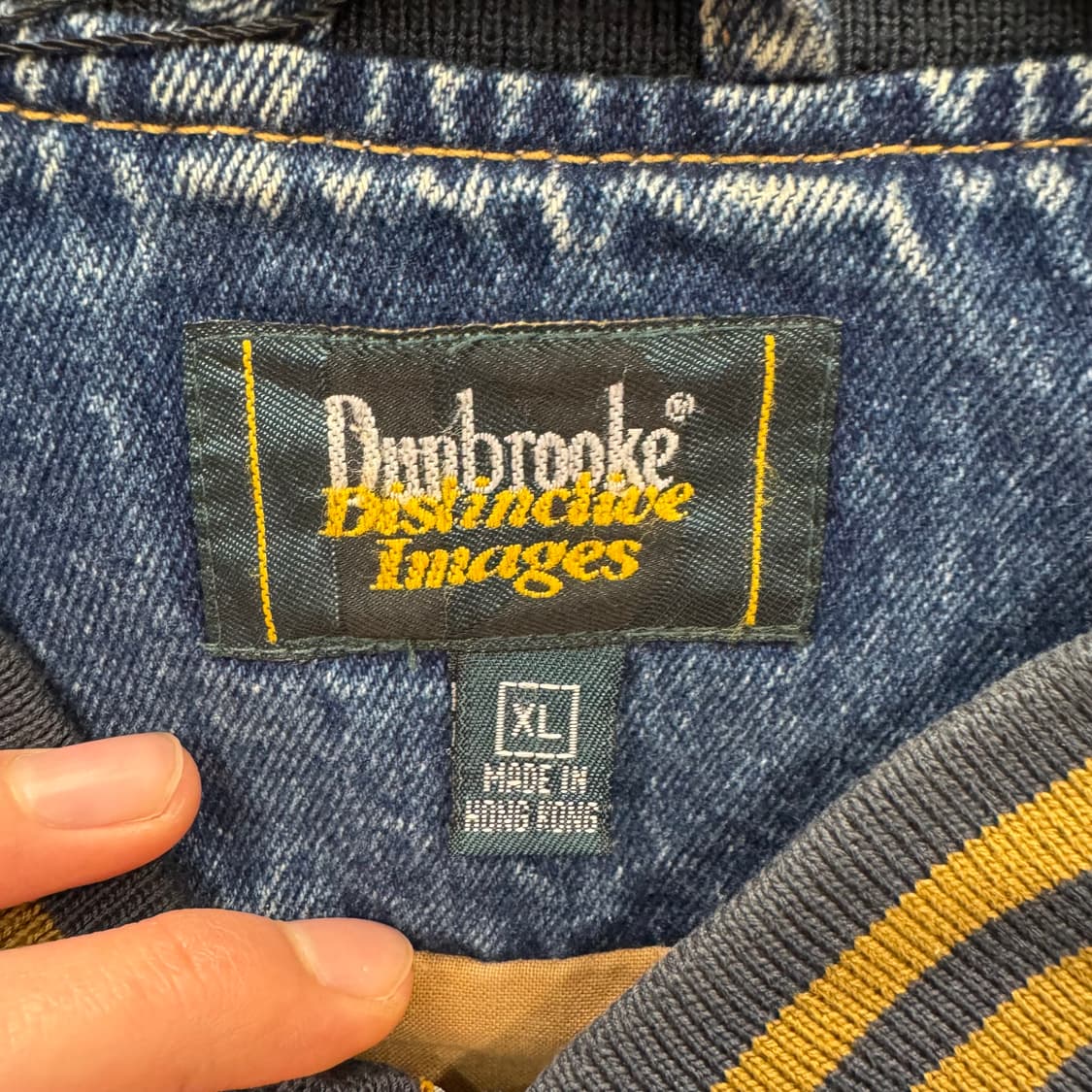 USA VTG 90s 빈티지 데님 바시티 베이지 배색 워크 자켓 상품이미지7