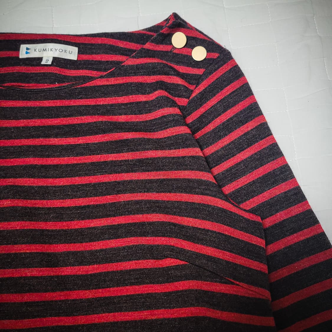 ’00s KUMIKYOKU Striped Wool Boatneck Top 상품이미지2