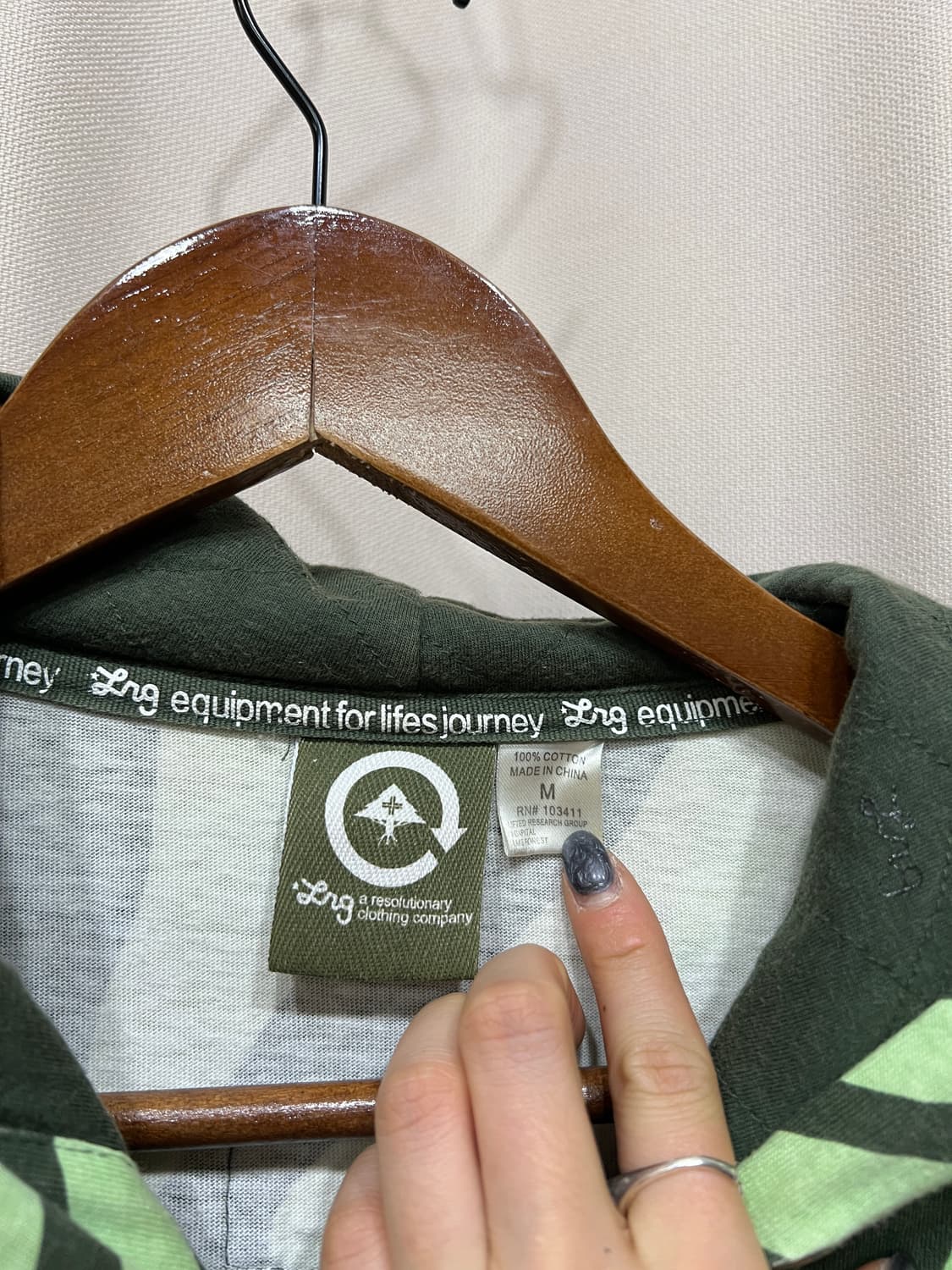 빈티지 레오파드 패턴 그린 후드집업  상품이미지4