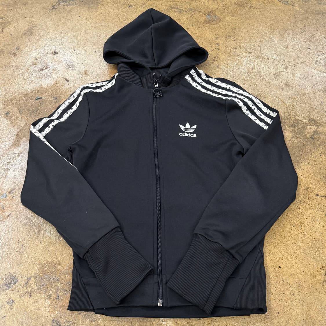 아디다스 블랙 패턴 트랙탑 후플 플락 후드집업 져지 트랙탑 90 상품이미지2