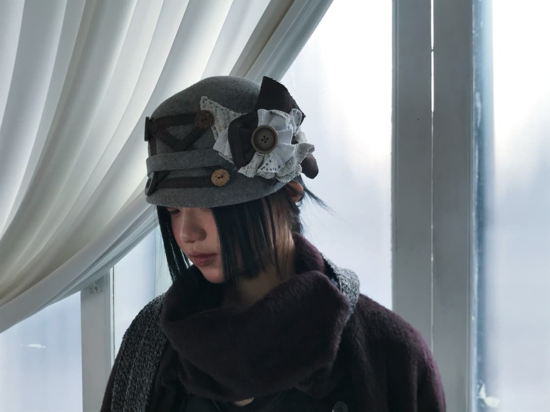 Antique patch flower napoleon riding cap 상품이미지8