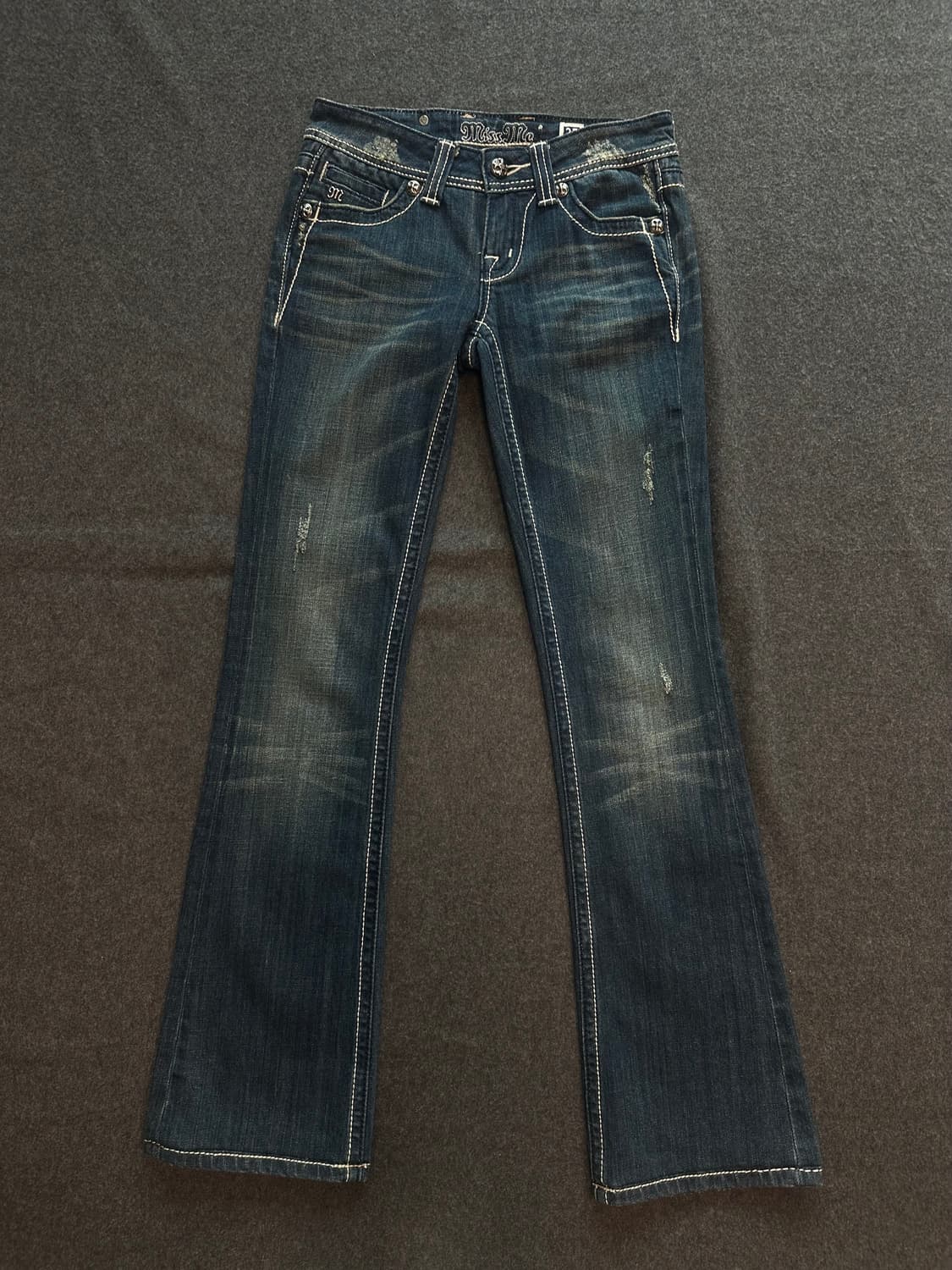 미스미 디테일 백패치 부츠컷 데님팬츠 y2k 펑크 상품이미지2