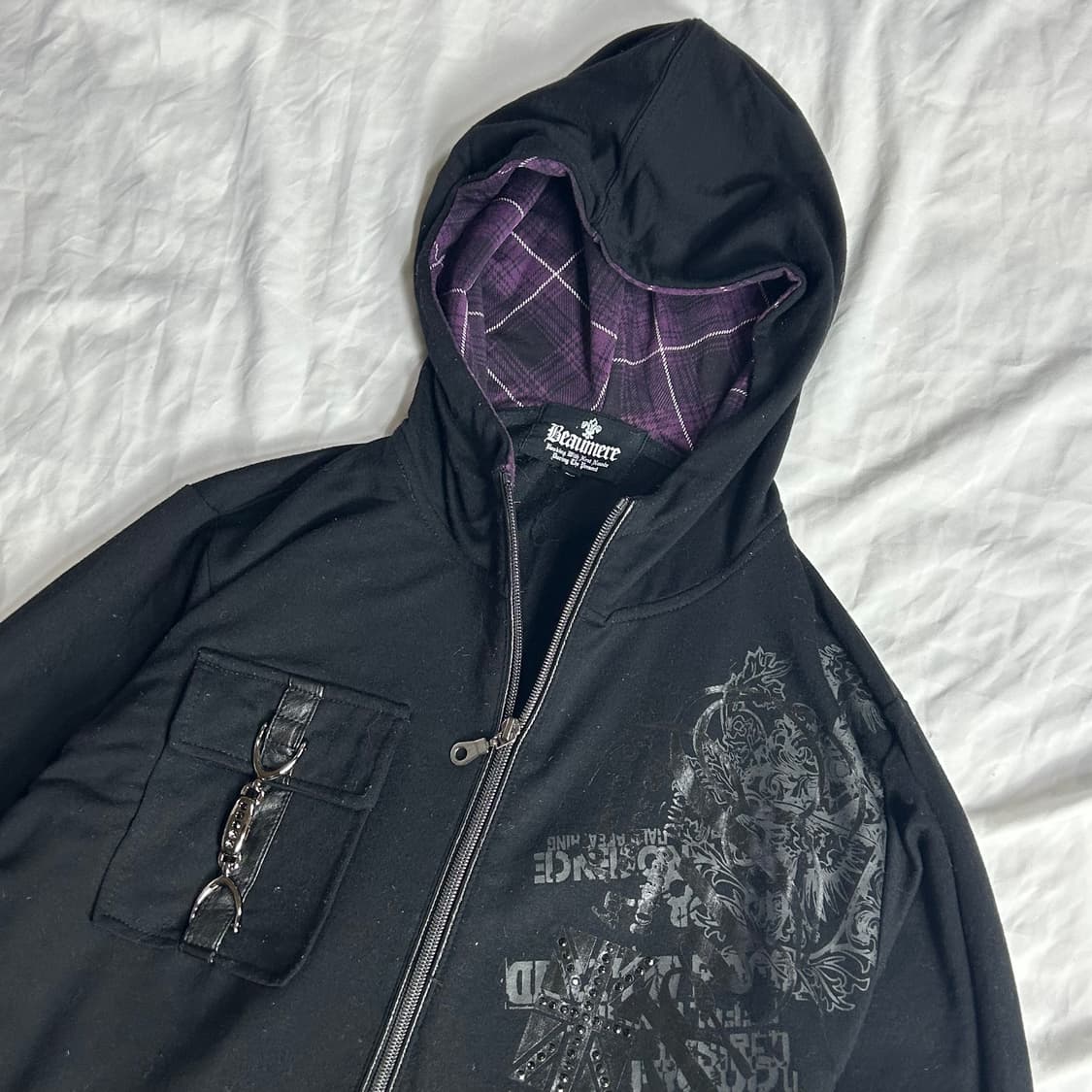 [BEAUMERE] 펑크 그래픽 프린팅 후드집업 상품이미지3