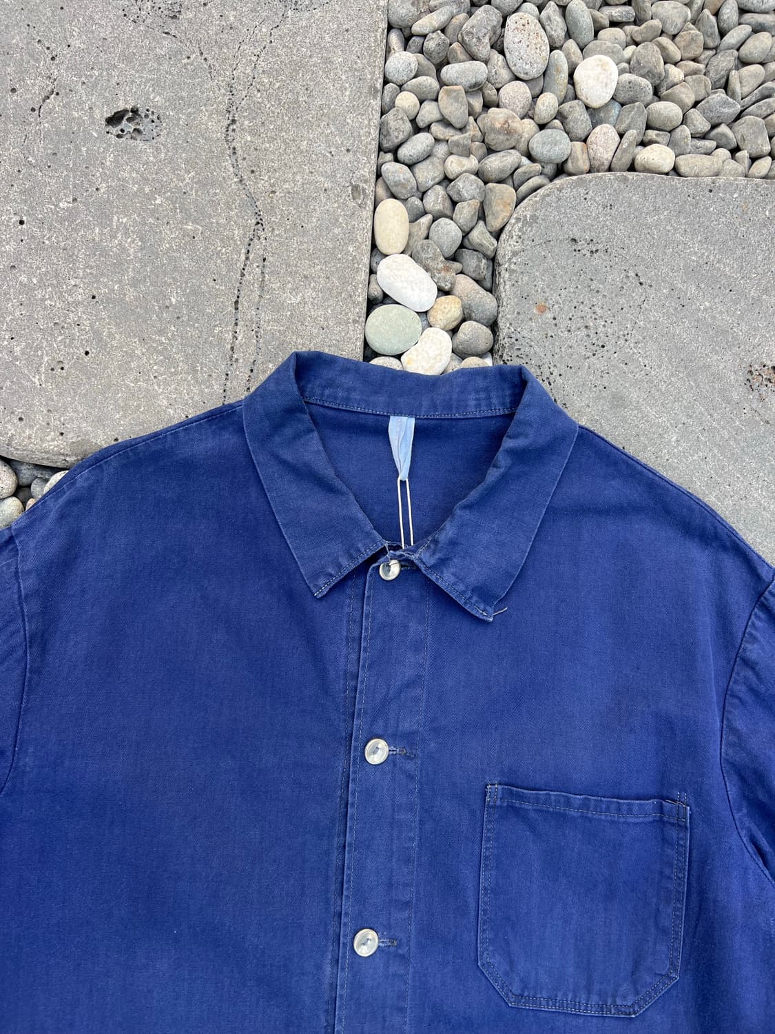 BLUE WASHING OLD HBT 헤링본트윌코튼 프렌치워크자켓 상품이미지6
