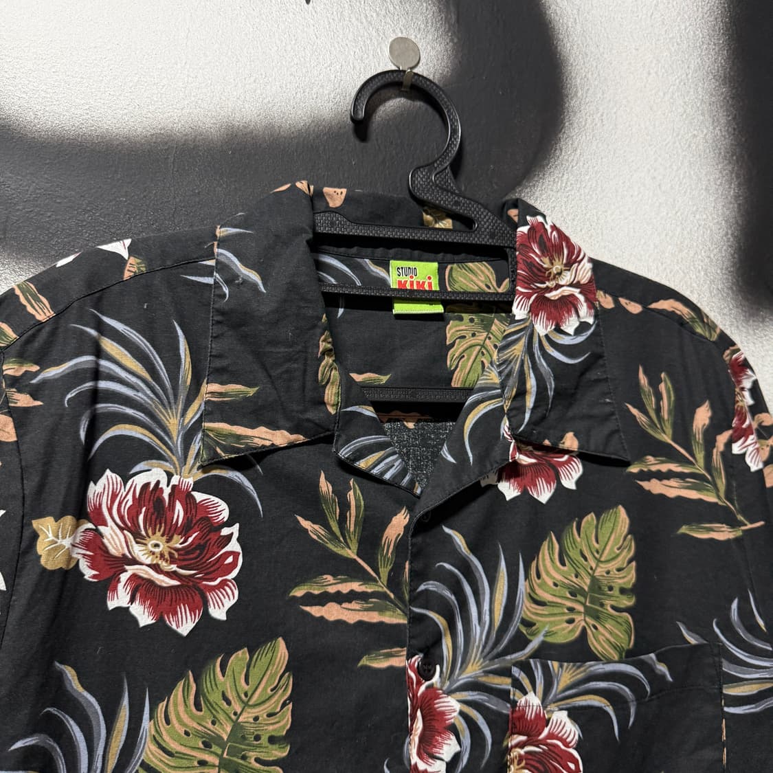 VTG 빈티지 플라워 리프 풀 패턴 원포켓 하와이안 셔츠 상품이미지3