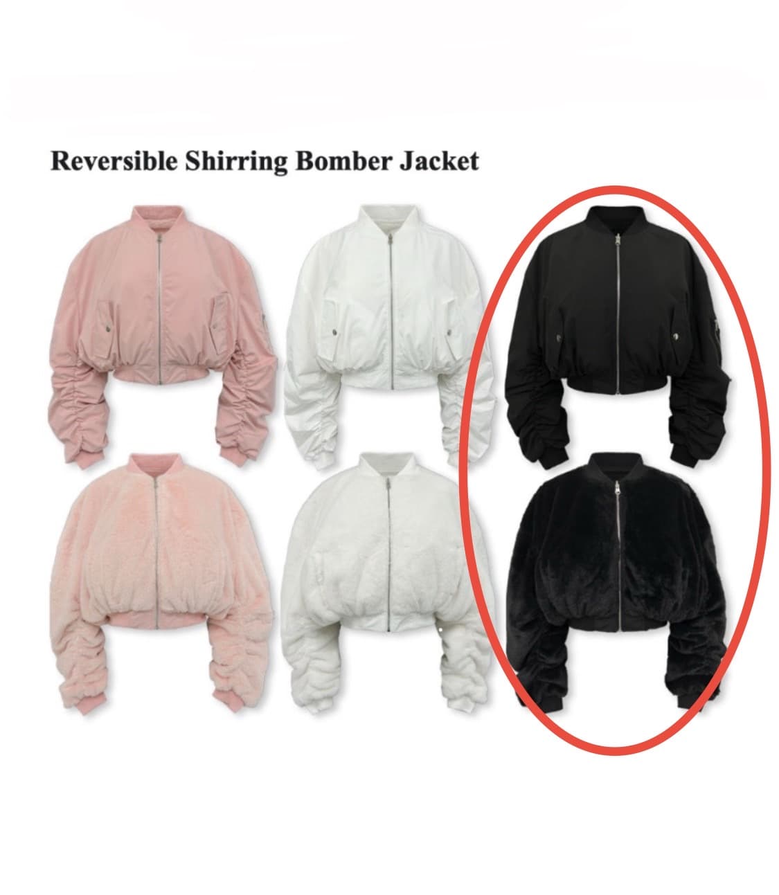 페일제이드 리버시블 퍼 봄버 점퍼 자켓 블랙 상품이미지1
