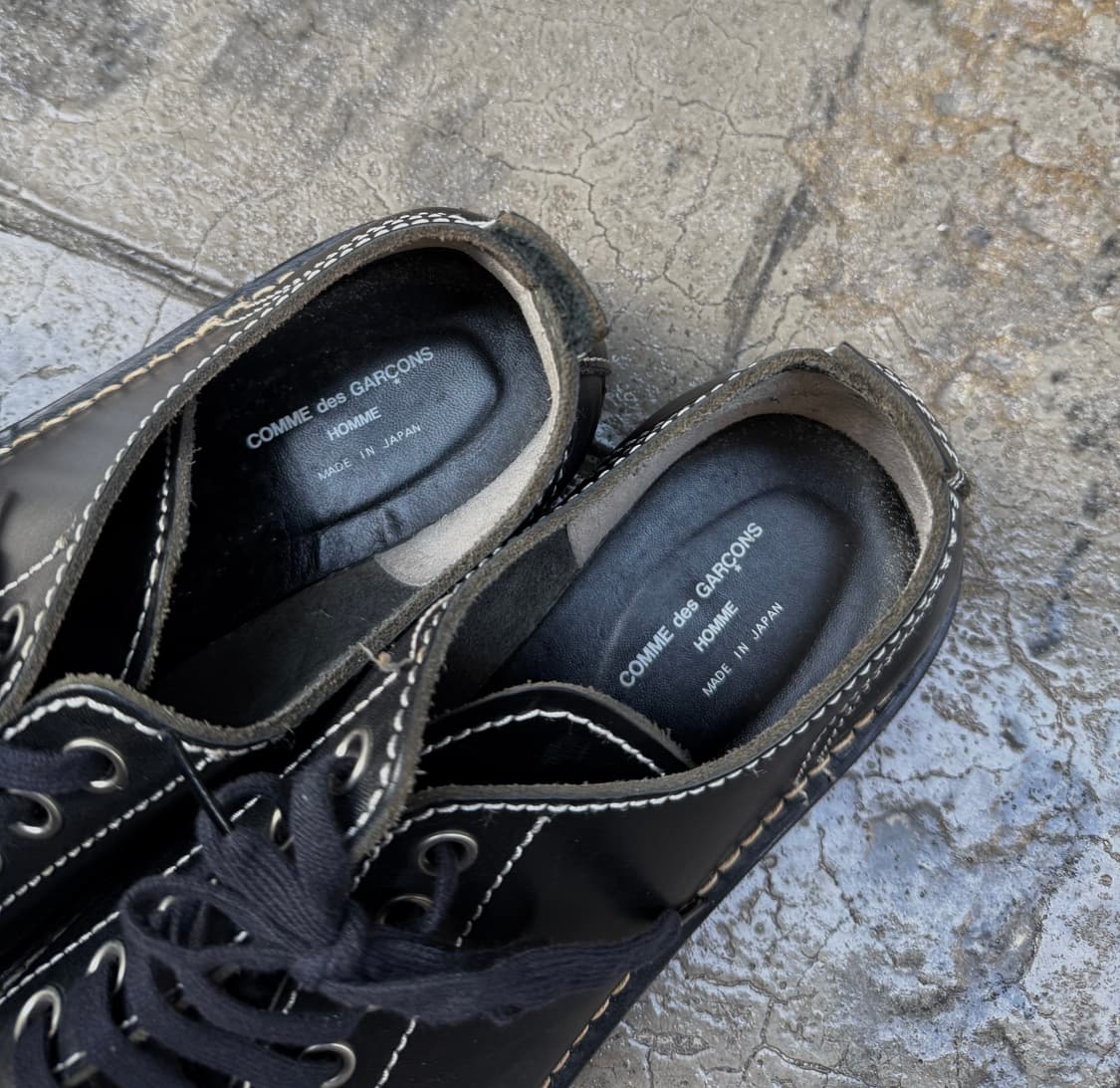 꼼데가르송 옴므 스티치 우드 더비 슈즈 상품이미지5