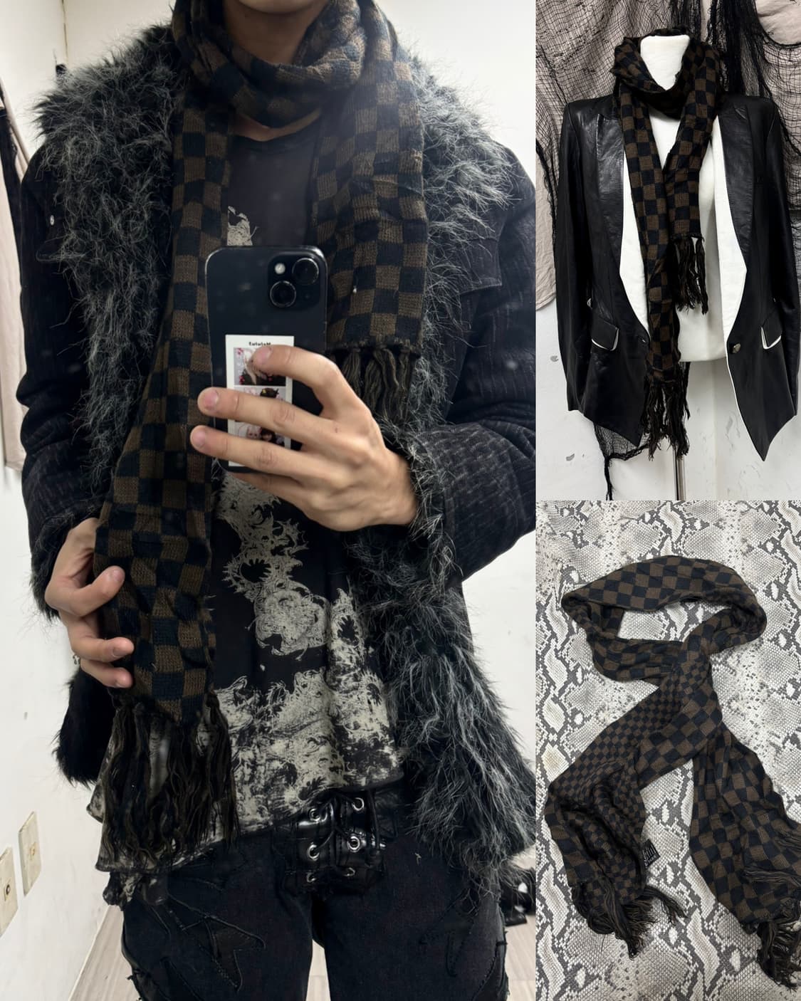 6Check Pattern Y2K Scarf 2.5 상품이미지1