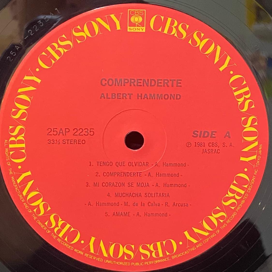 (LP) Albert Hammond - Comprenderte 상품이미지4