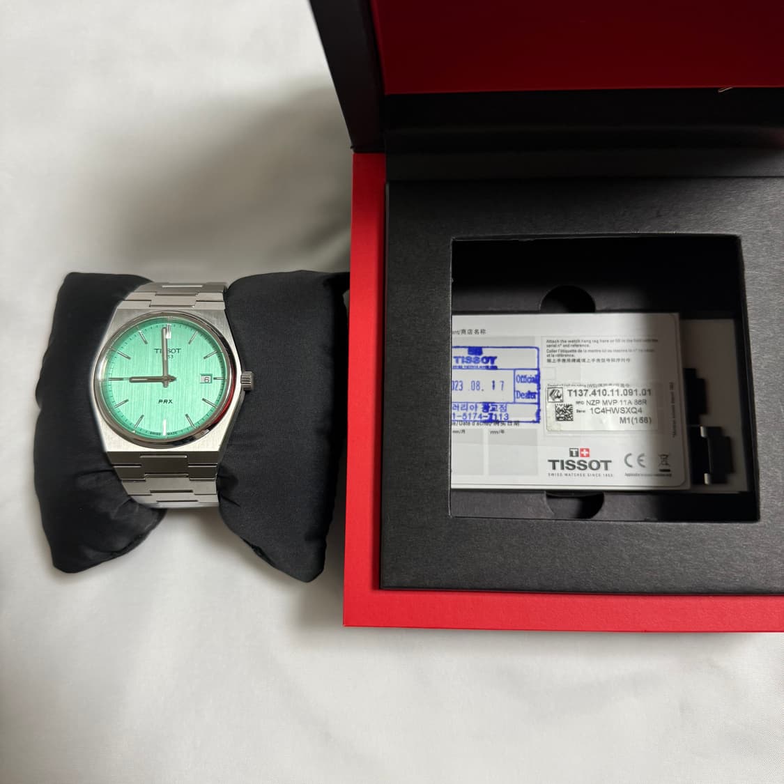 티쏘 prx 40mm 쿼츠 민트색 (티파니) 판매합니다 상품이미지3