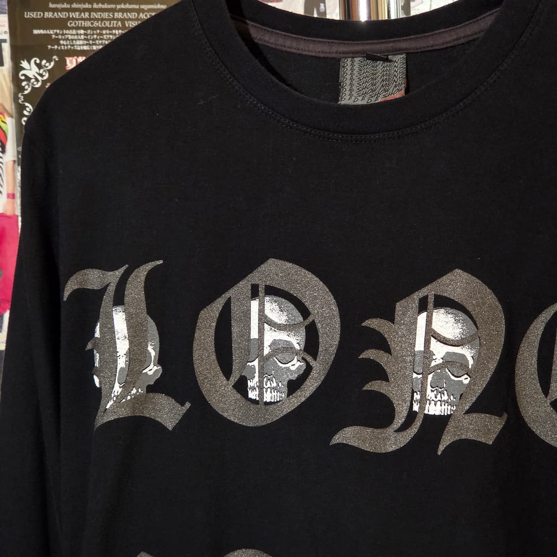 빈티지 펑크 스컬 프린팅 롱슬리브 상품이미지2