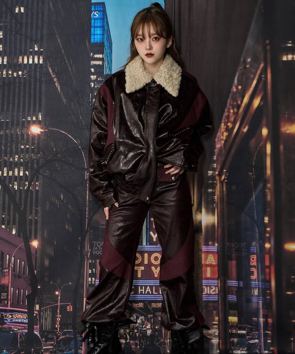 체리퀴리 레더 점퍼 상품이미지1