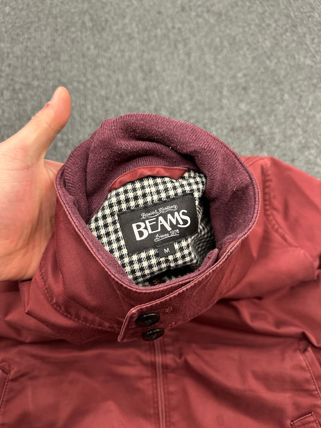 M) 빔즈 헤링턴 블루종 자켓 버건디 상품이미지7