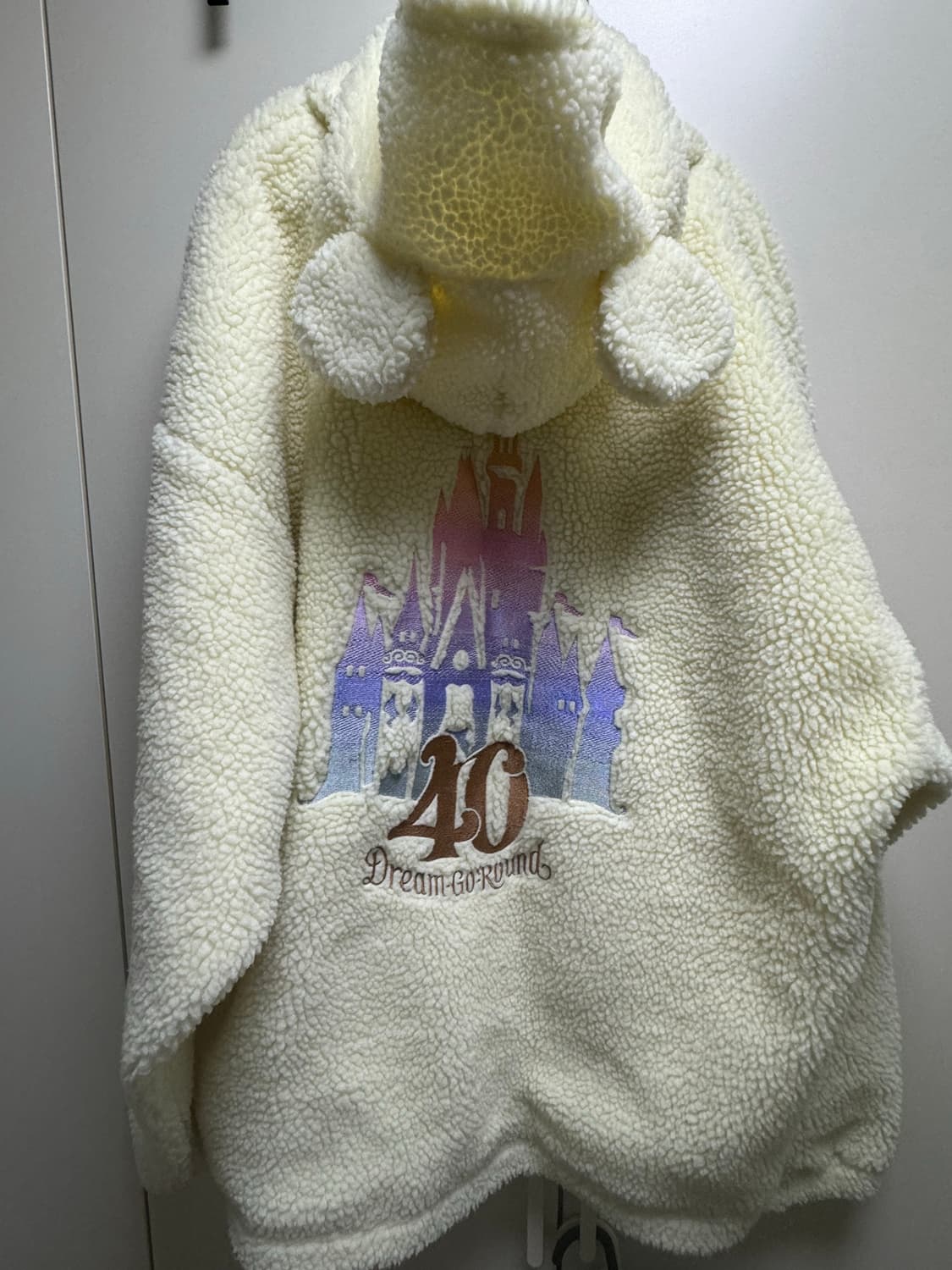 도쿄 디즈니랜드 40주년기념한정 아이보리 후드 후리스 새상품 상품이미지8