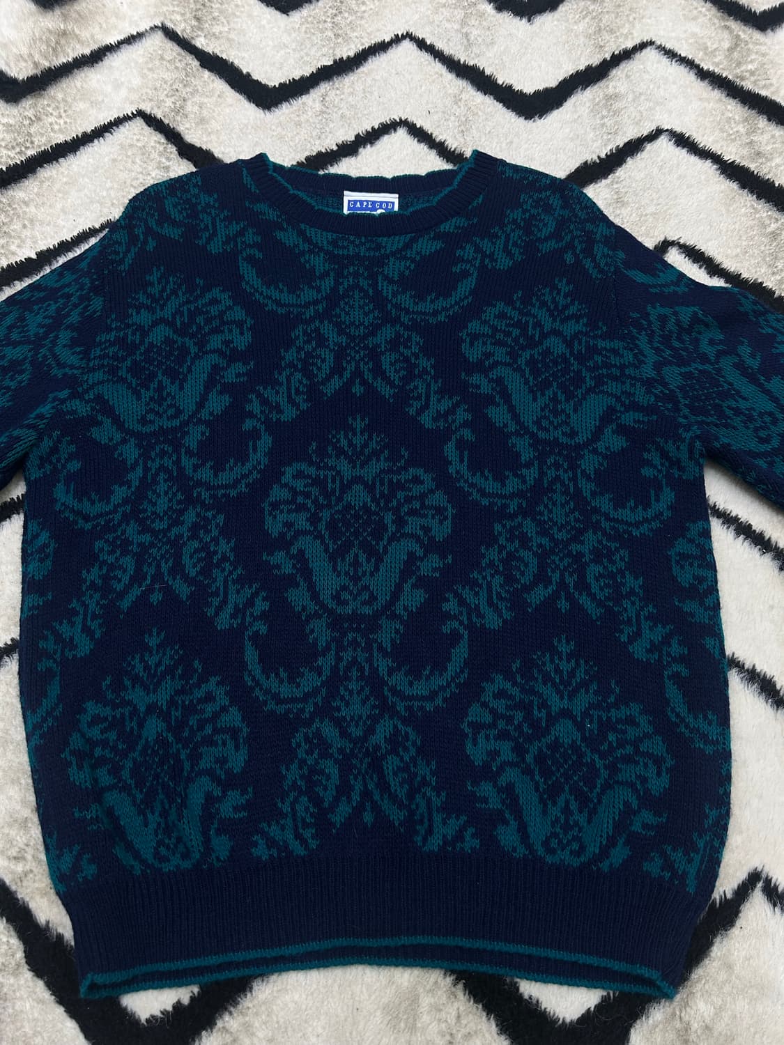 [M]케이프코드 USA 빈티지 피이즐리 자카드 니트 상품이미지3