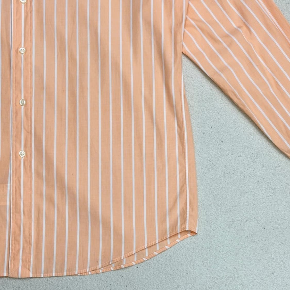 POLO 커스텀핏 오렌지 스트라이프 셔츠 44-88 상품이미지2